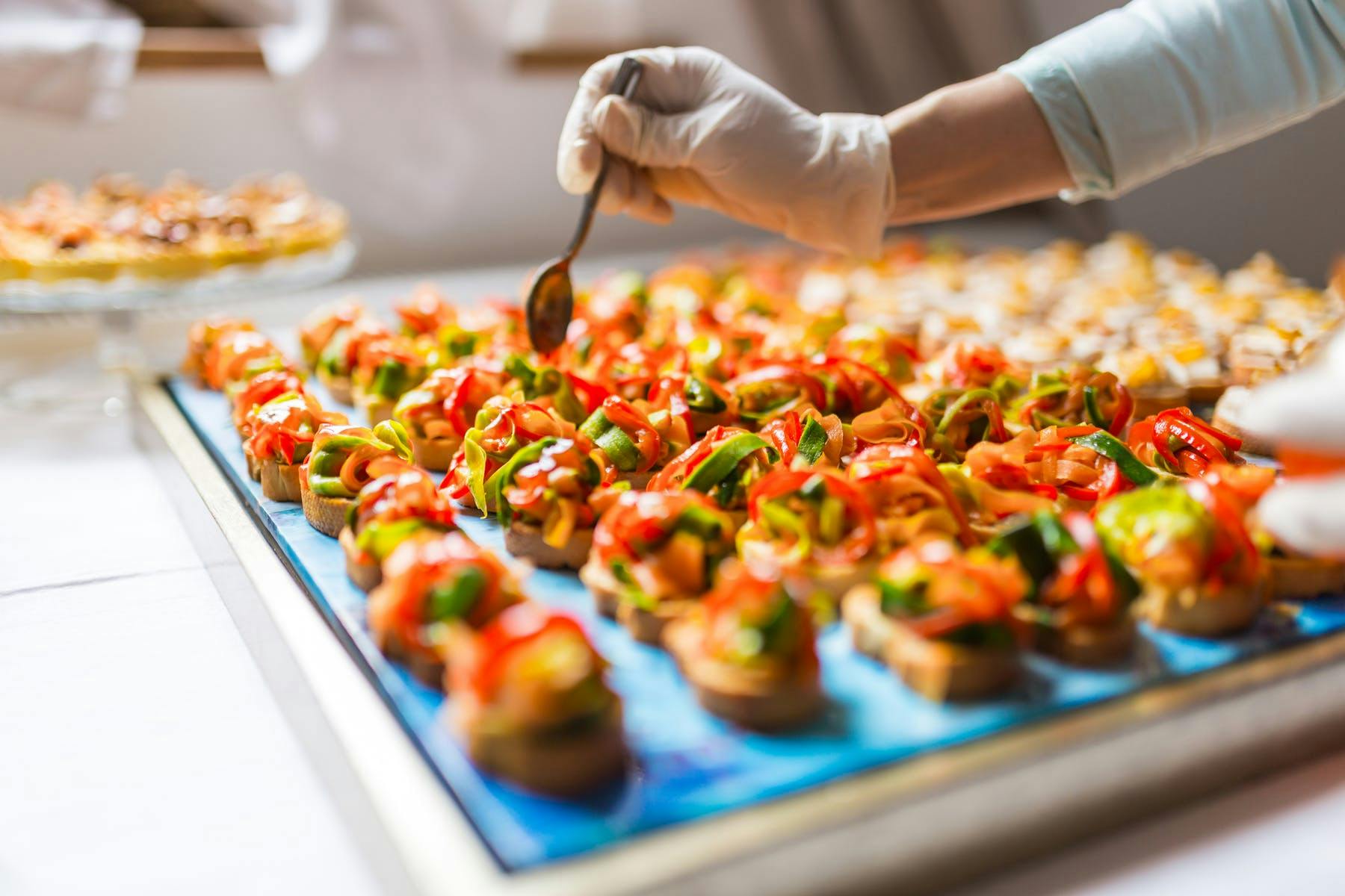 a tray of food