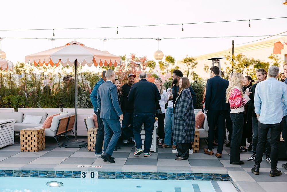 Sara Sálamo et al. sitting at a table