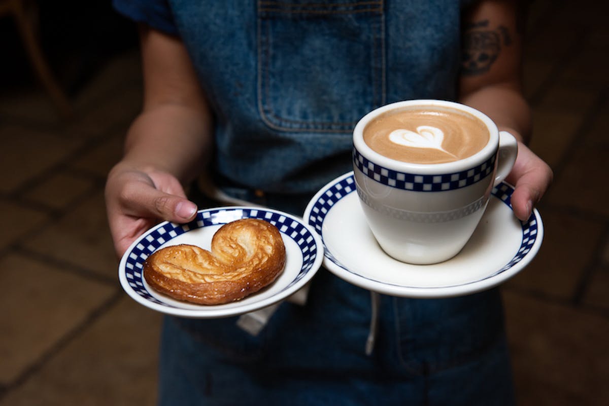 a cup of coffee on a table