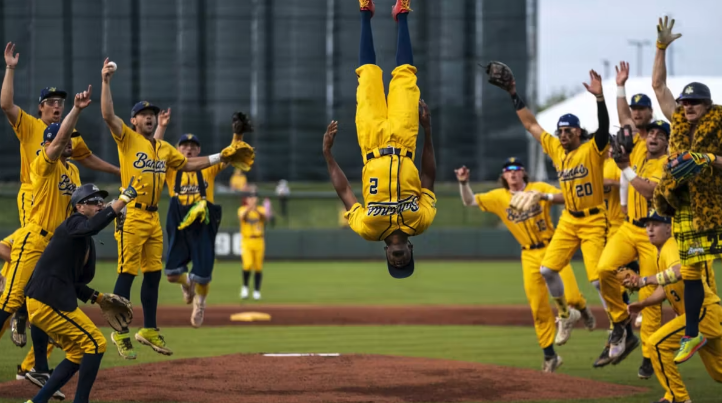 a baseball player in the air