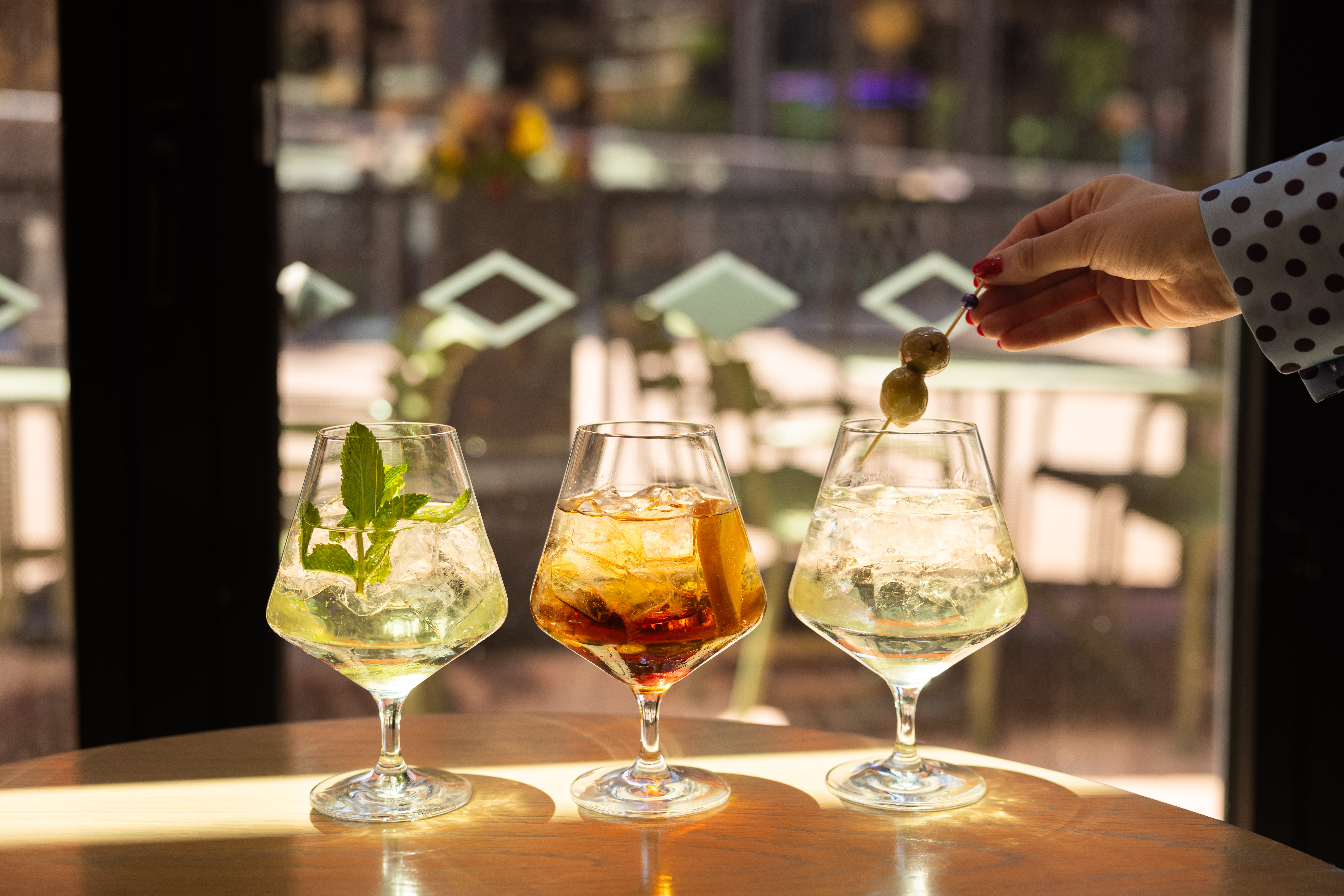 Drinks on a table