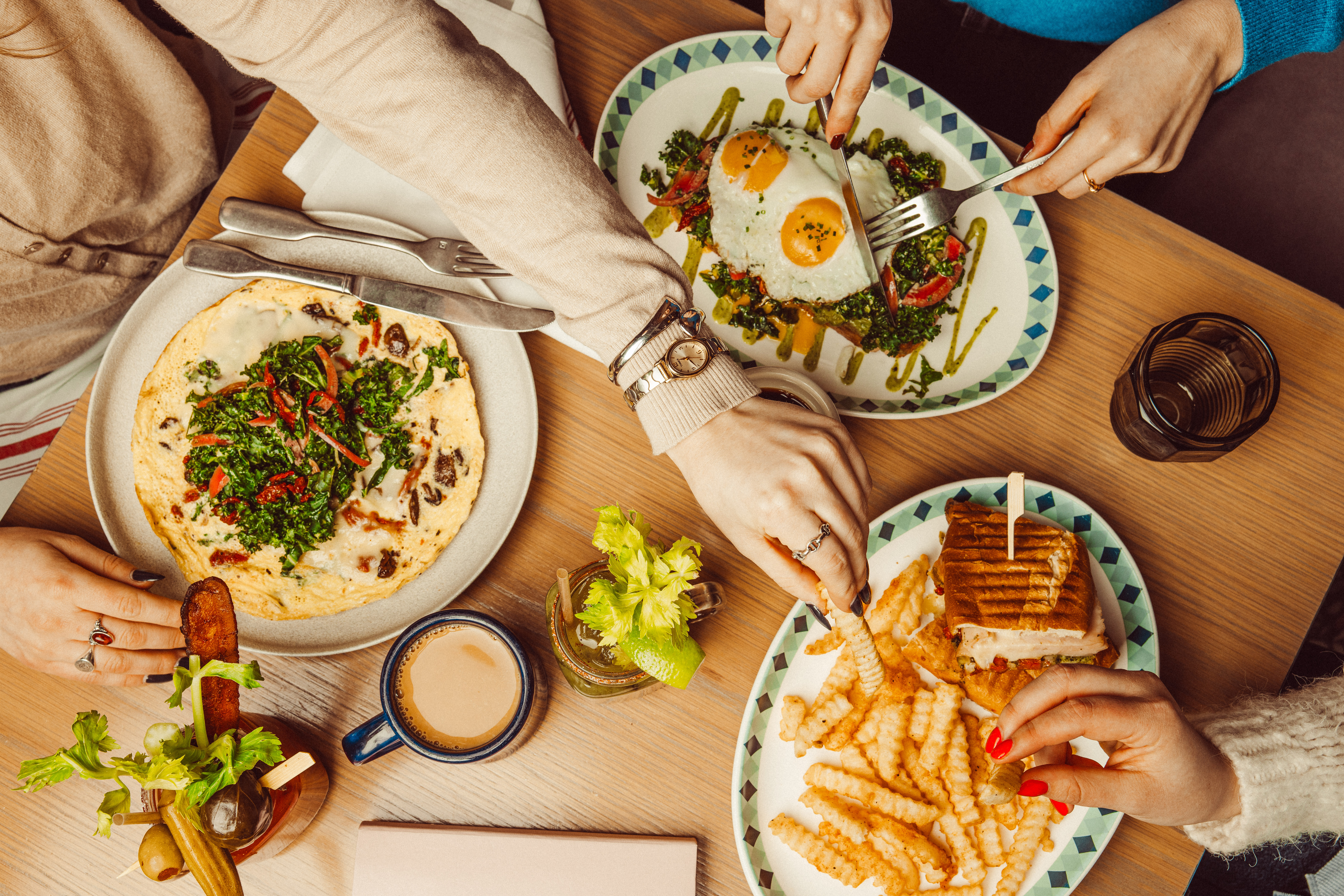 a table full of food