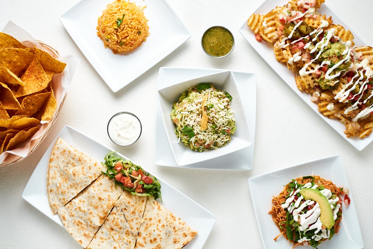 a bunch of different types of food on a plate