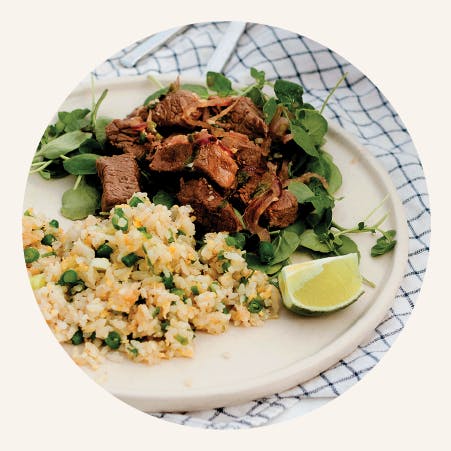 a plate of food on a table