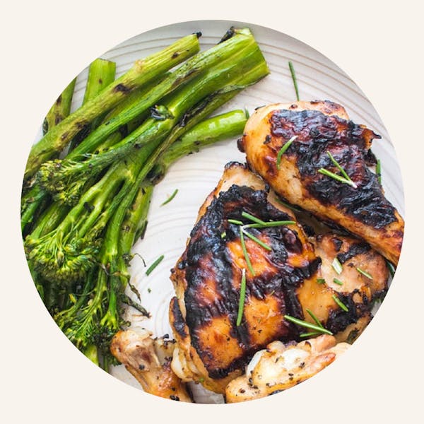 a plate of food with broccoli