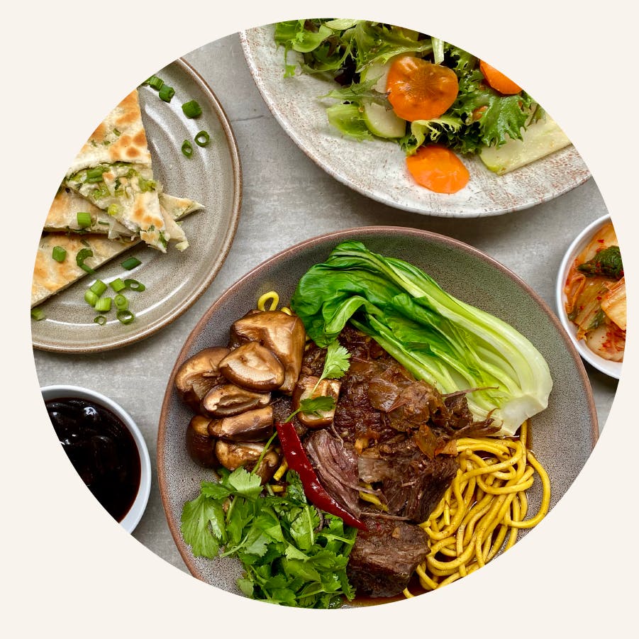 a plate of food on a table