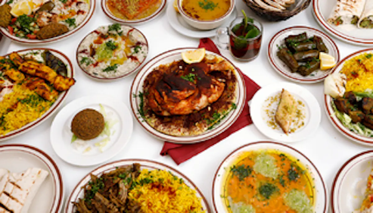 many different types of food on a table