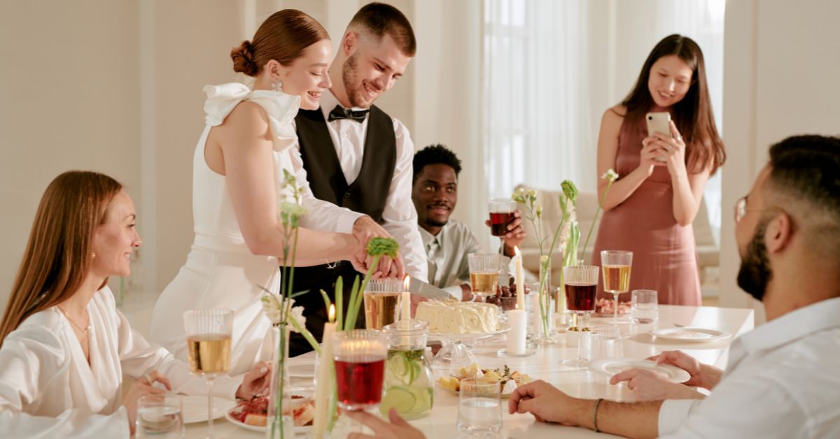 a group of people around a table