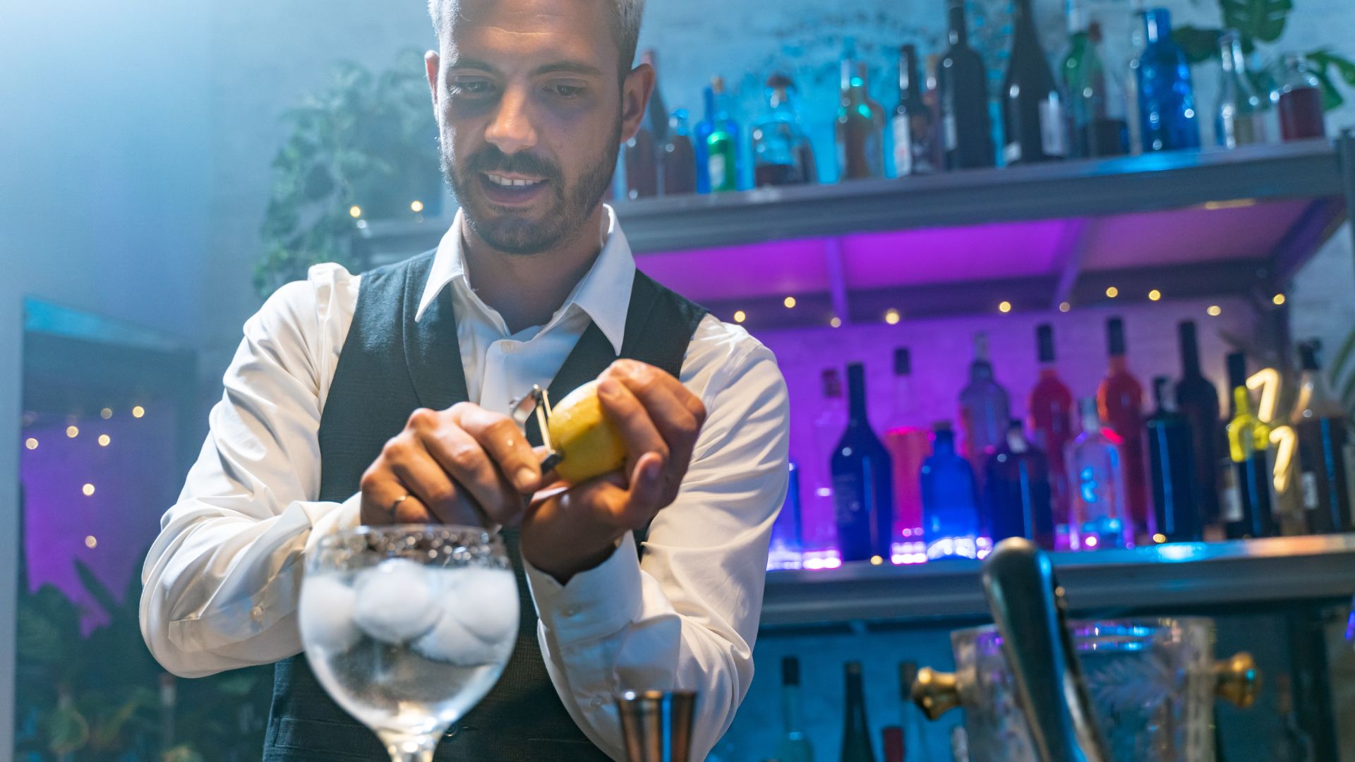 a mobile bartender at a private event