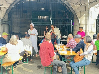a group of people in a room