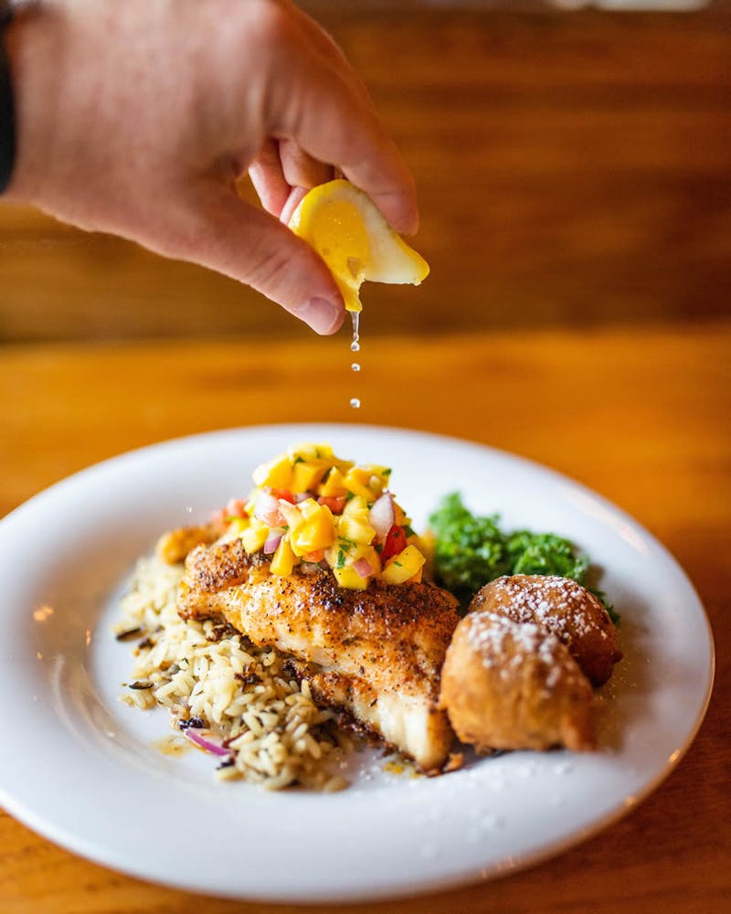 a plate of food on a table