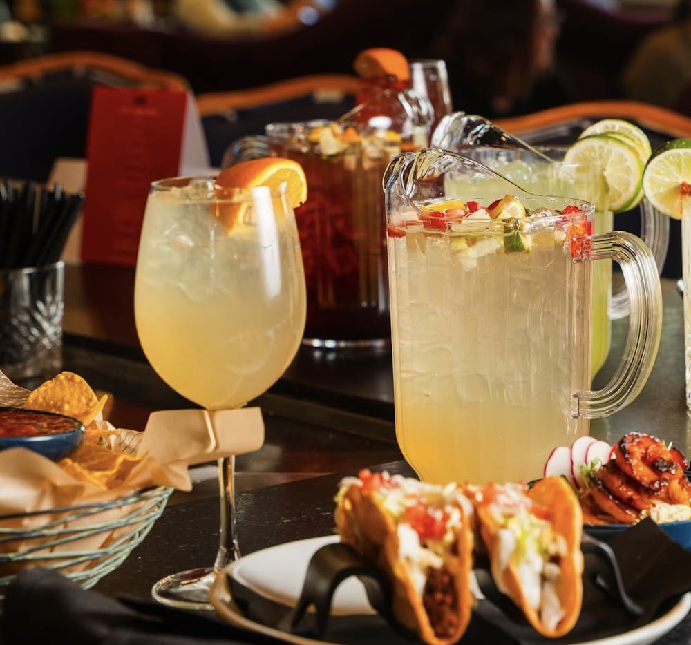 a table topped with plates of food on a plate