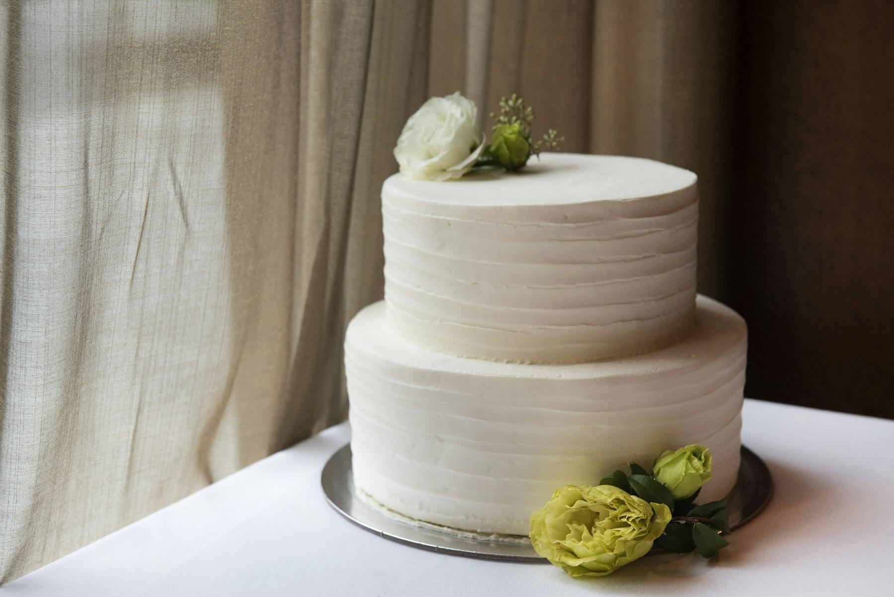 a white wedding cake