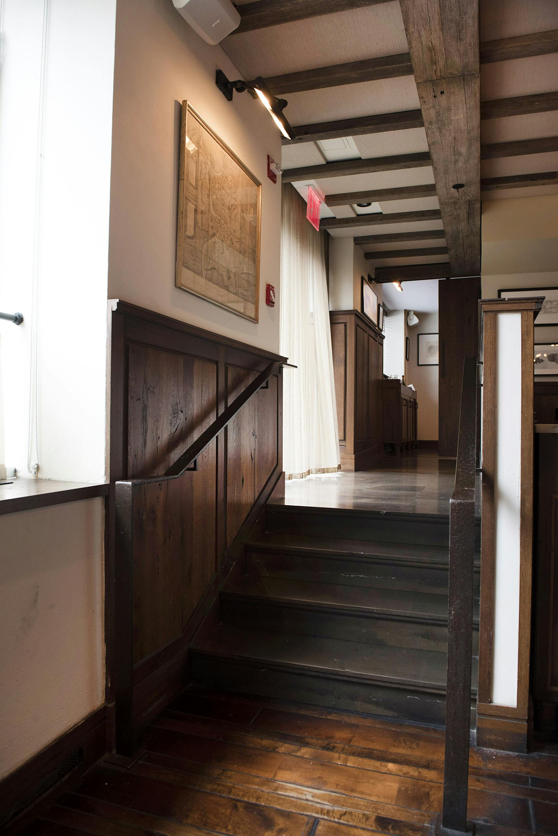 an airy, light-filled view into the Maialino private dining room
