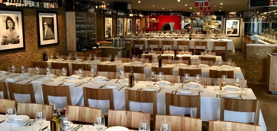 a set of dining tables in a restaurant