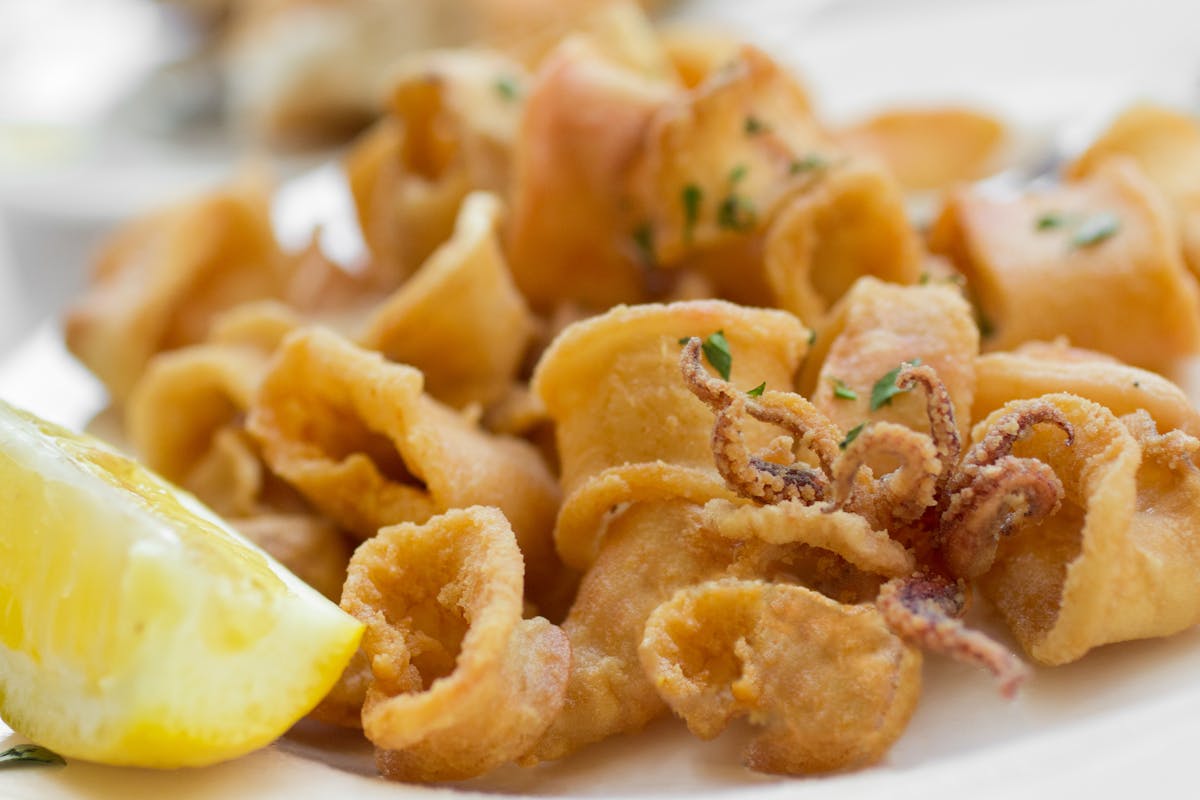 a close up of food on a plate