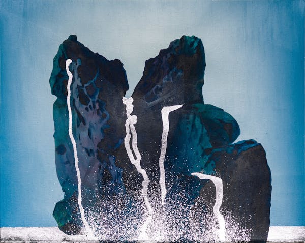 a group of blue water