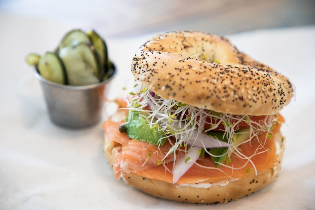 a sandwich sitting on top of a table