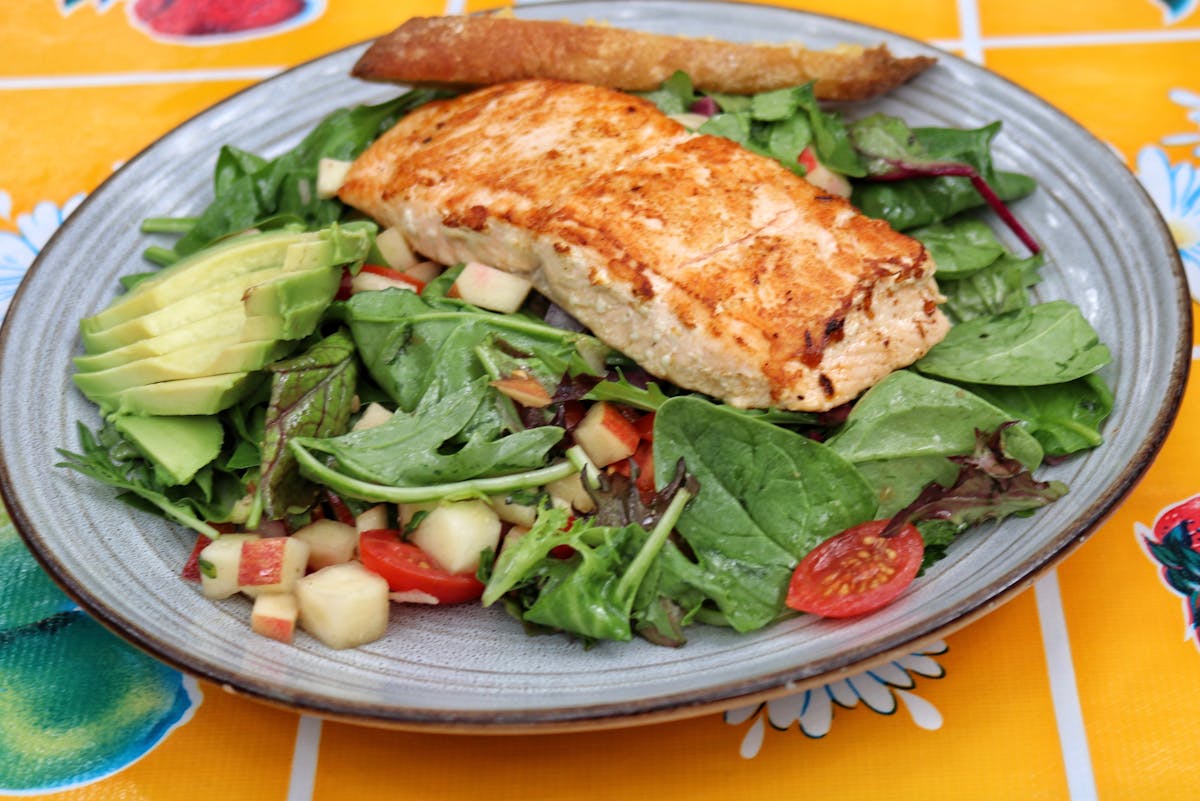 a plate of food on a table