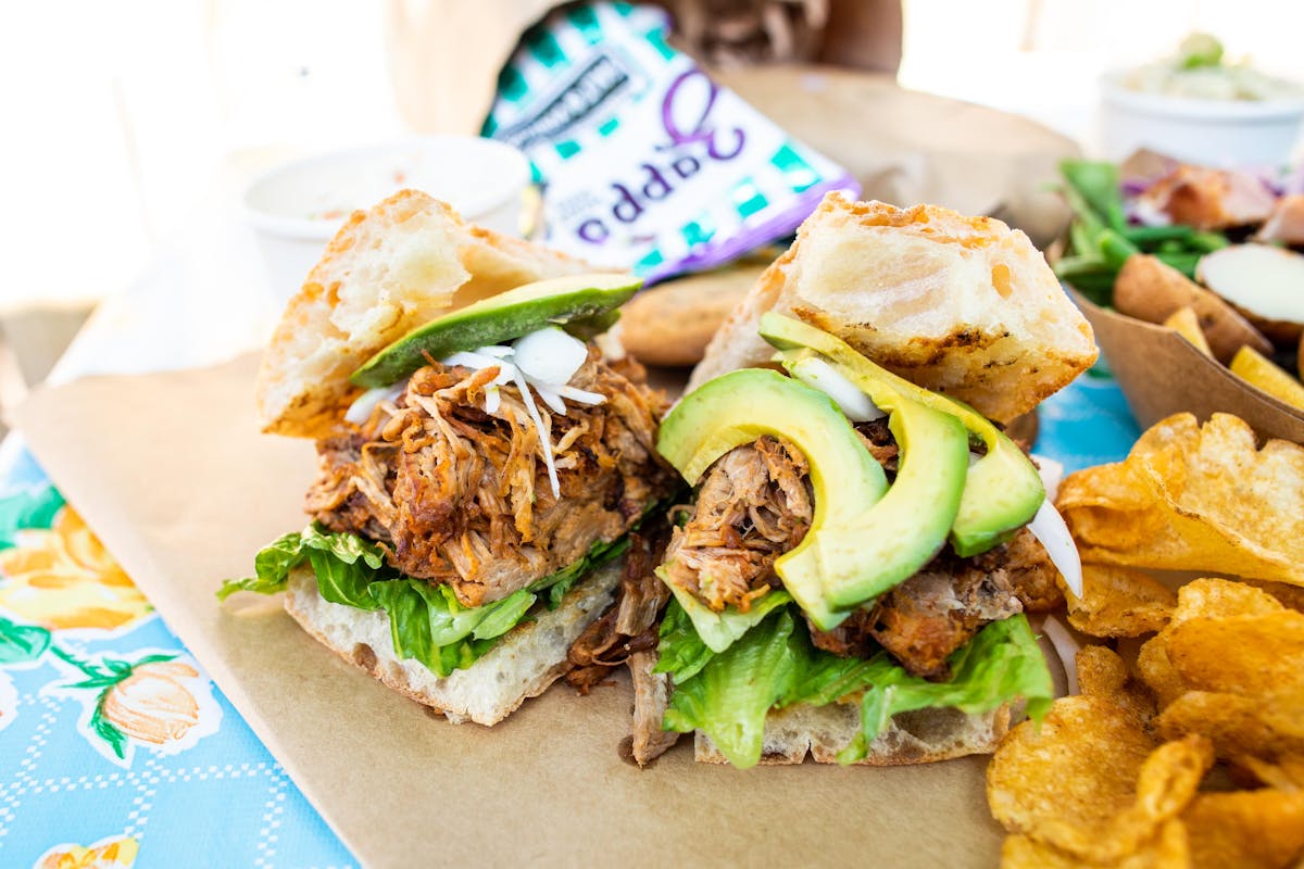 a sandwich sitting on top of a table