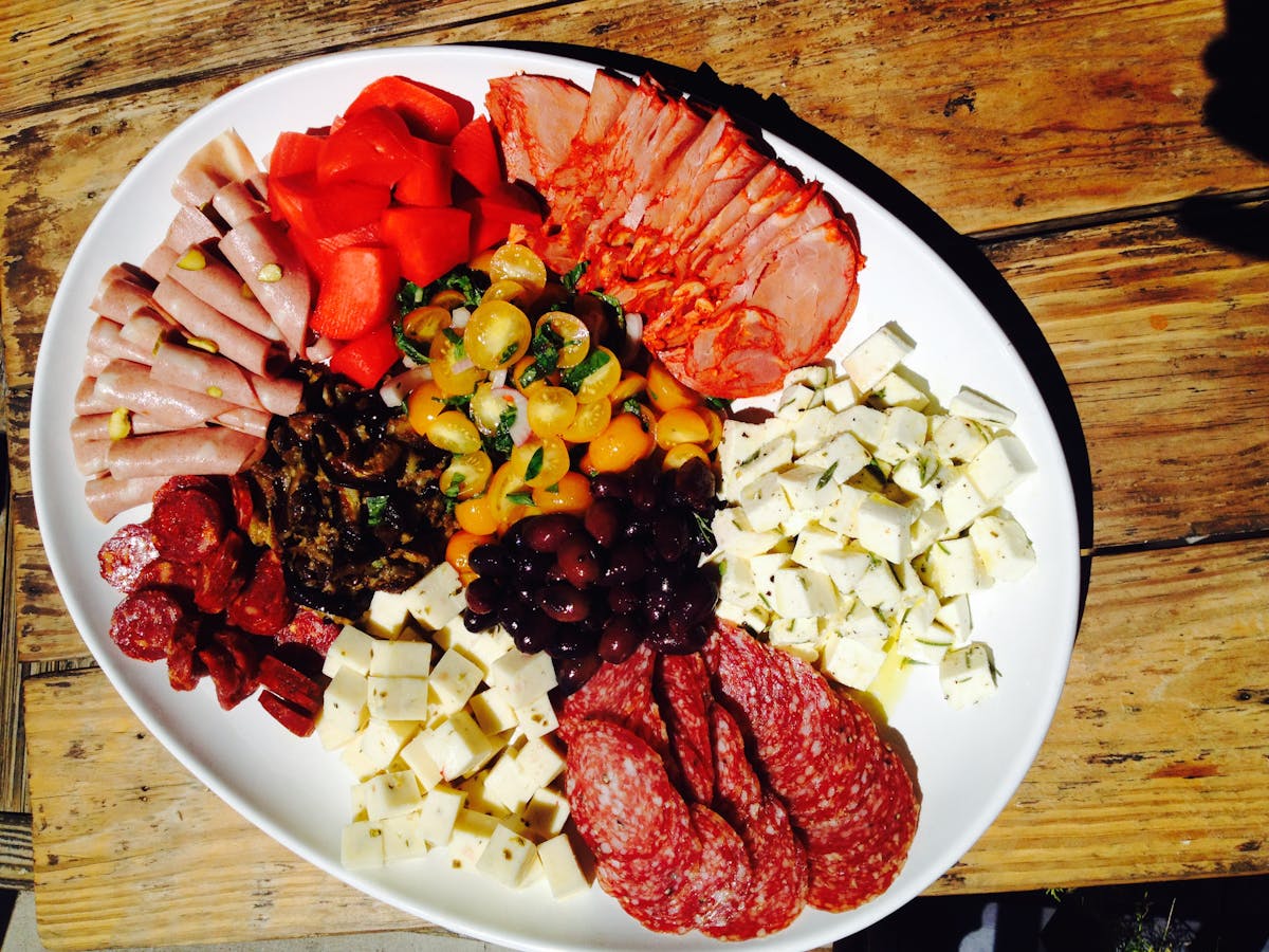 a plate of food on a table