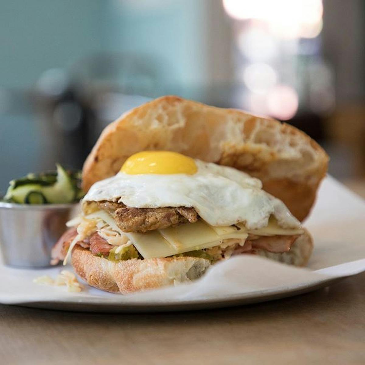 a close up of a sandwich on a plate