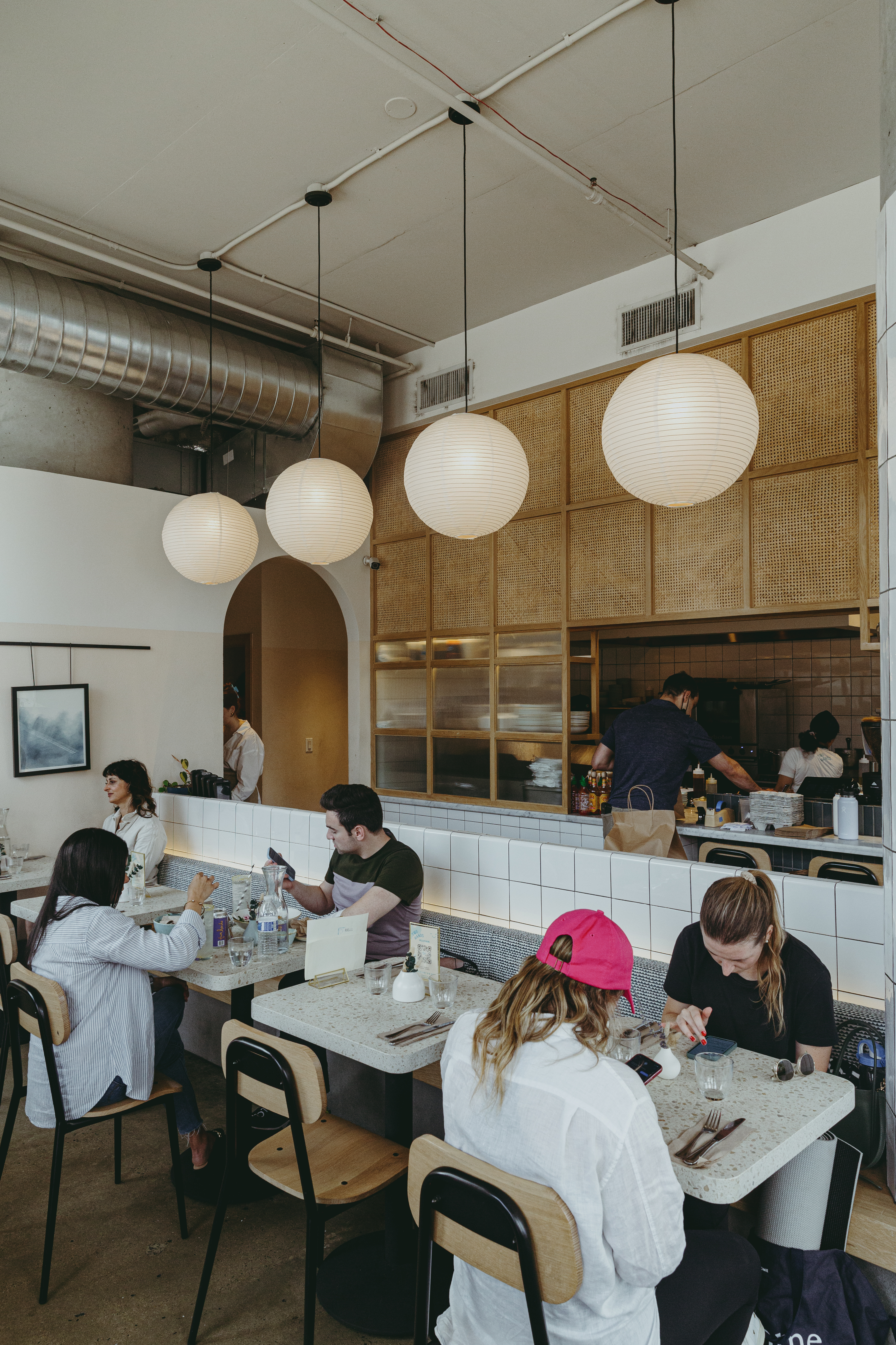 a group of people sitting at a table
