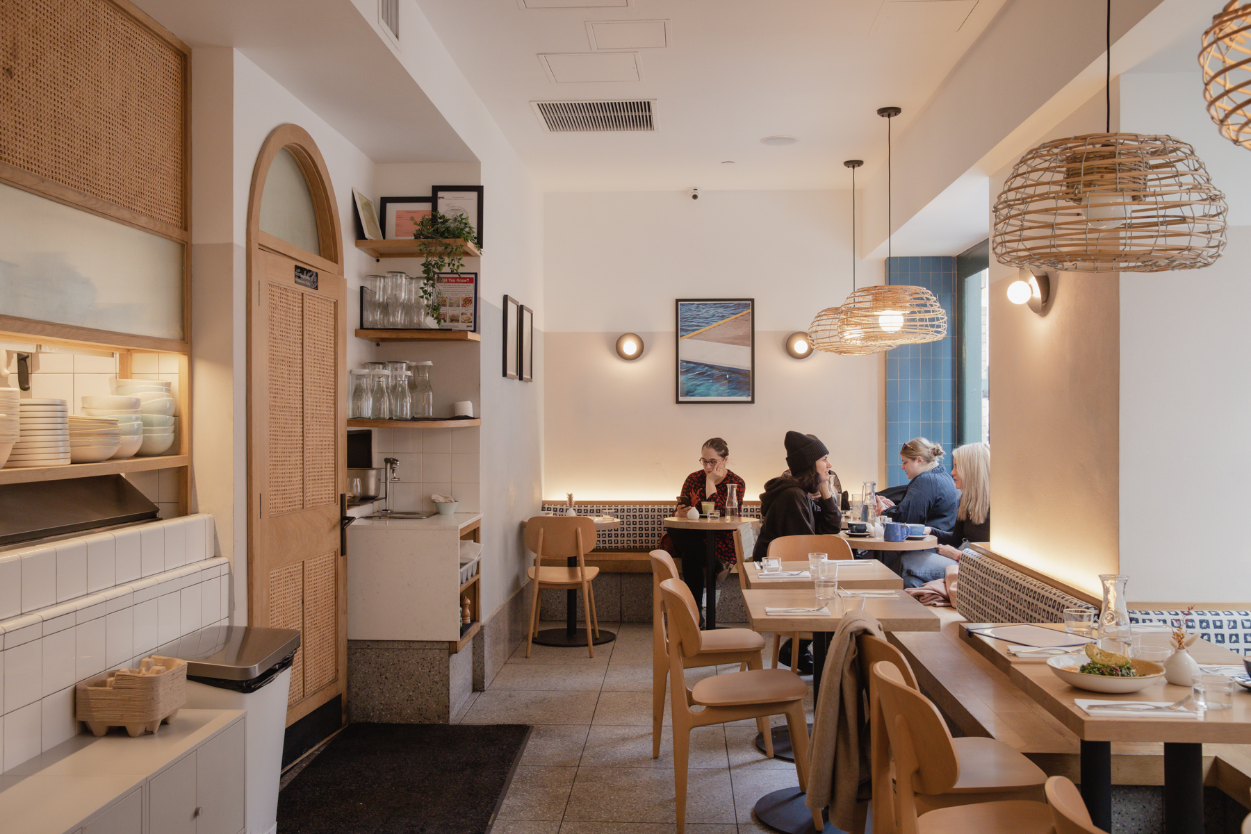a group of people on a dining table