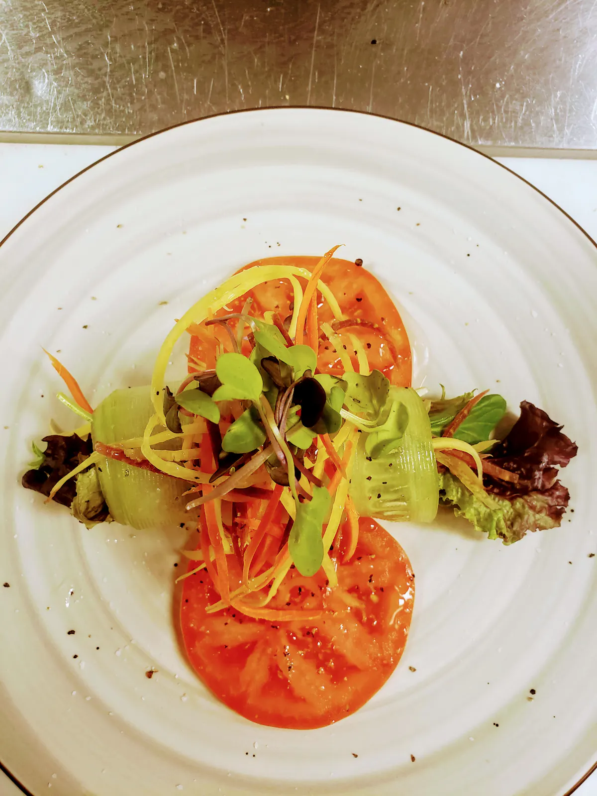 a plate of food on a table