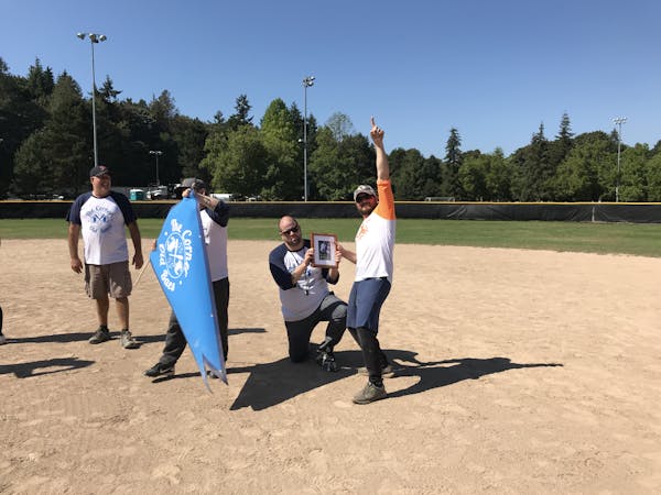 a group of people in a park