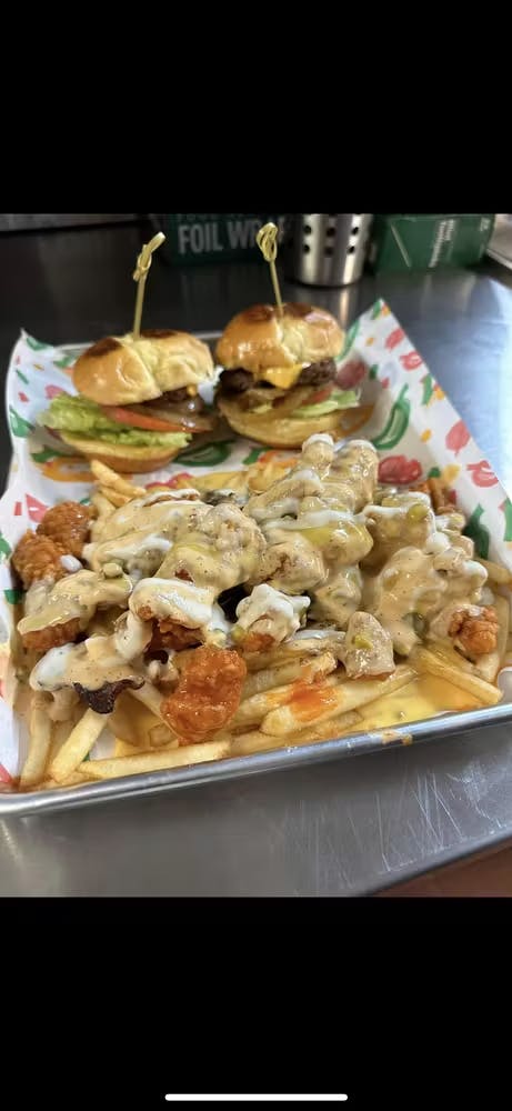 a tray of food on a plate