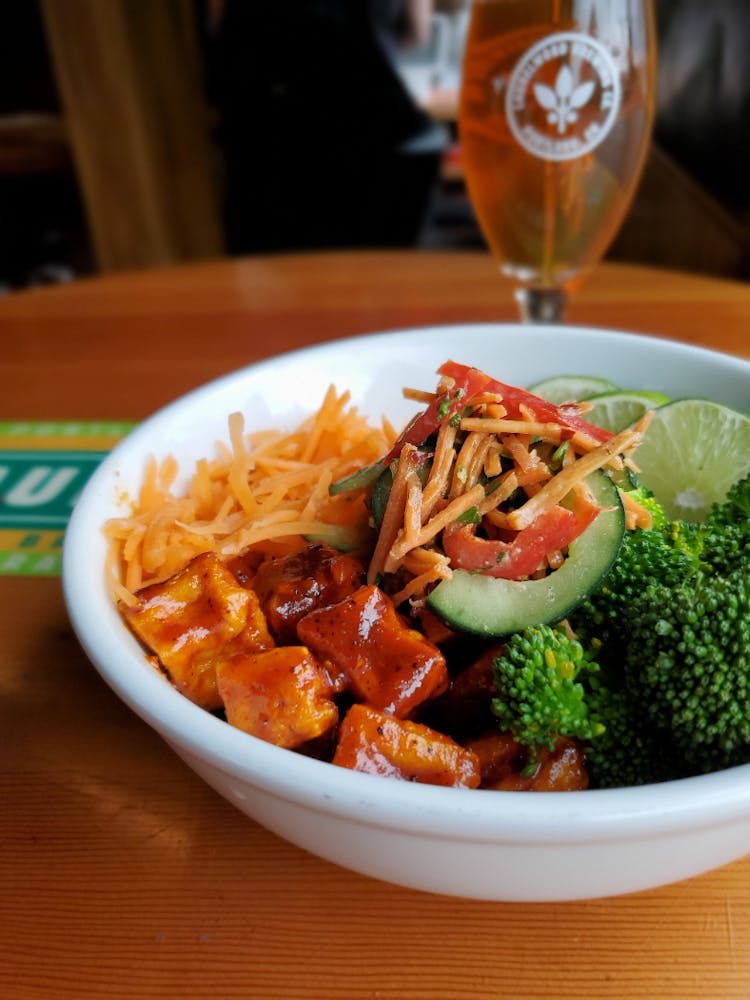 a bowl of food on a plate