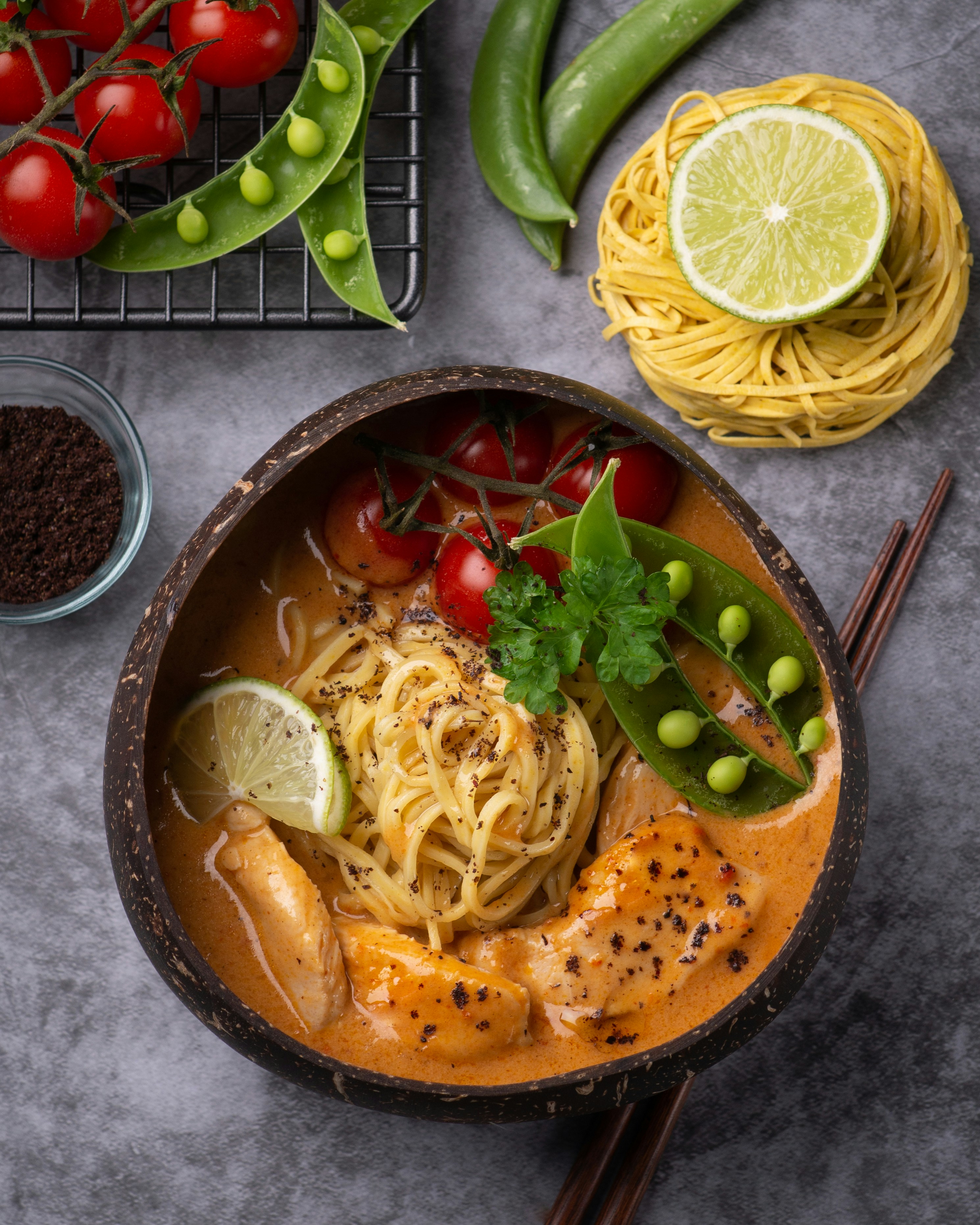 a bowl of food on a table
