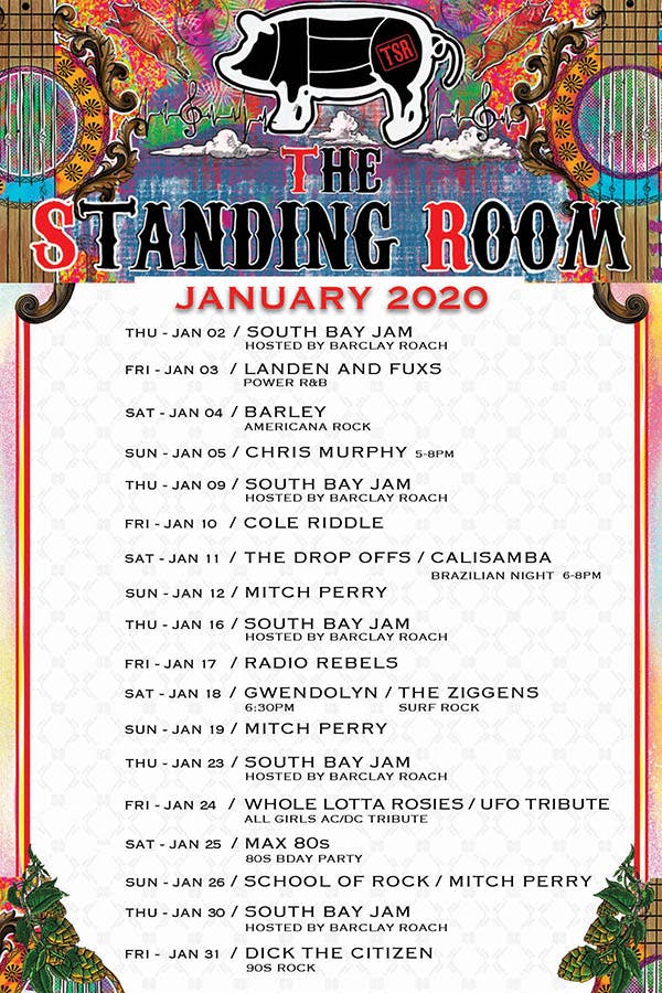 Live Music Calendar The Standing Room