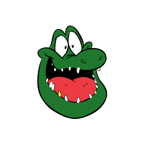 a cartoon of an alligator's face