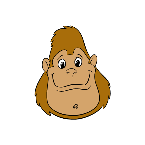 a cartoon of a gorillas face