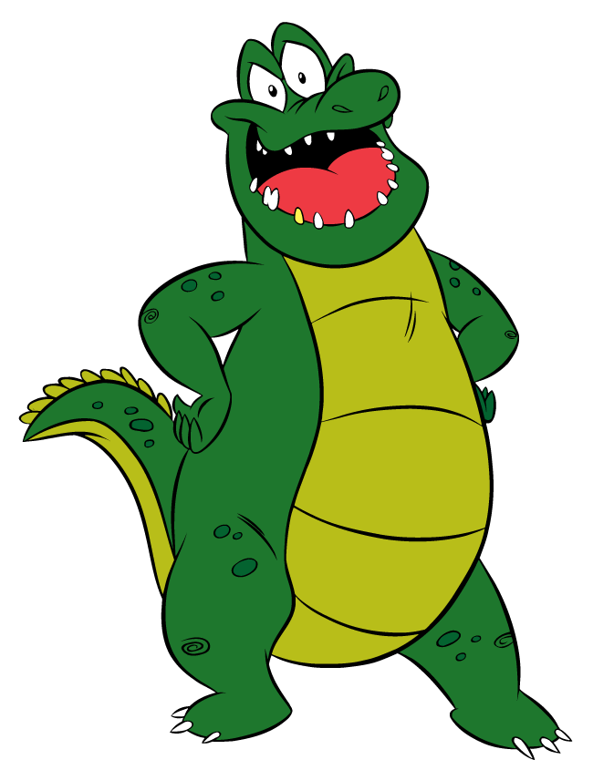 a cartoon of an alligator 