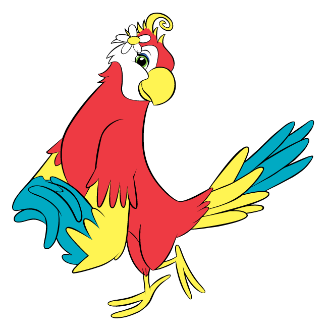 a cartoon of a bird  