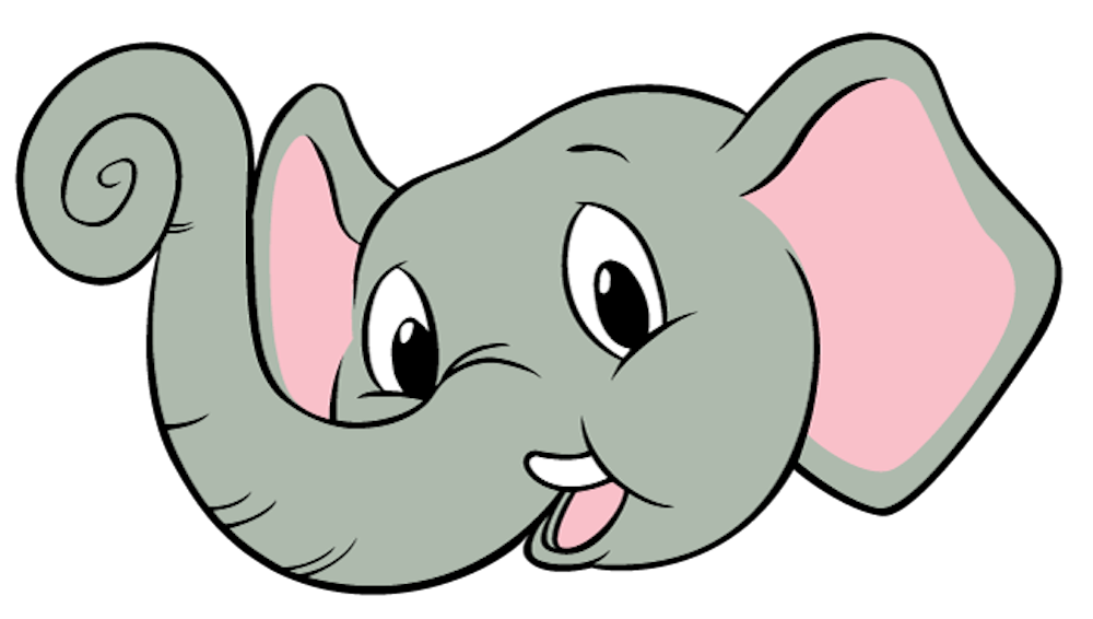 a cartoon of an elephant's face