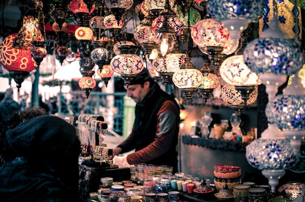 a person standing in front of a store