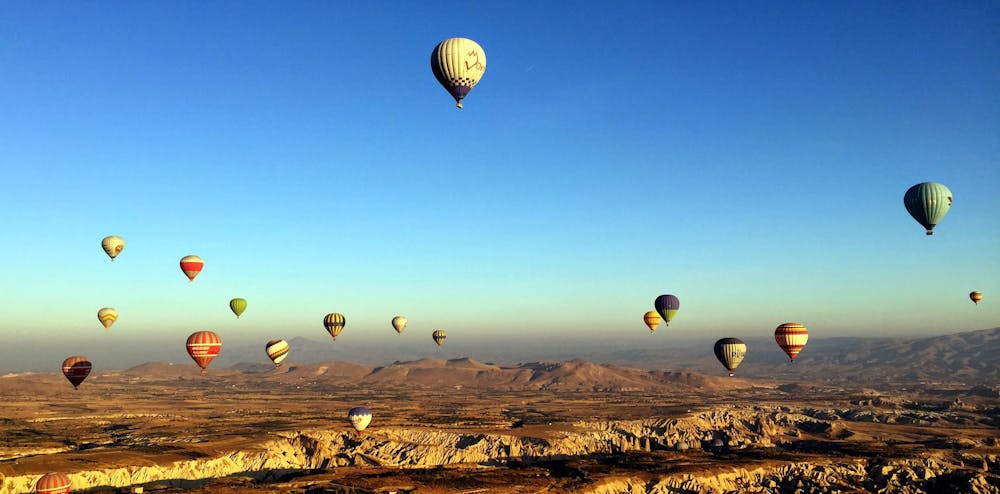 a hot air balloon in the sky