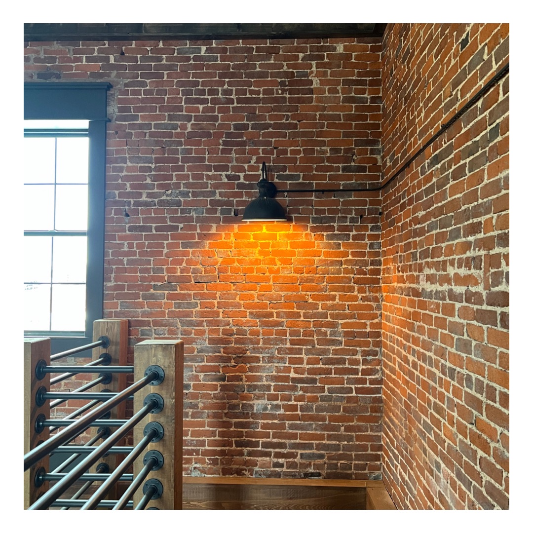 a close up of a brick building