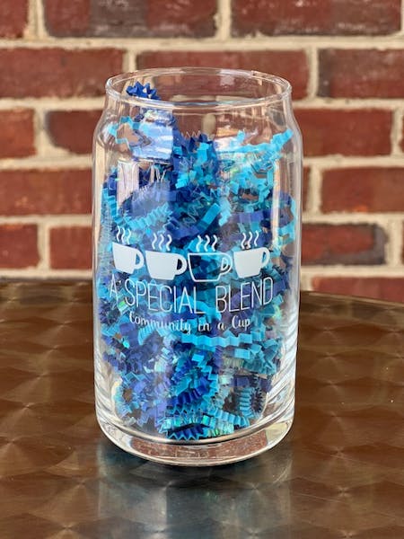 Glass Ice Coffee Cup A Special Blend Coffee Shop in Greensboro, NC