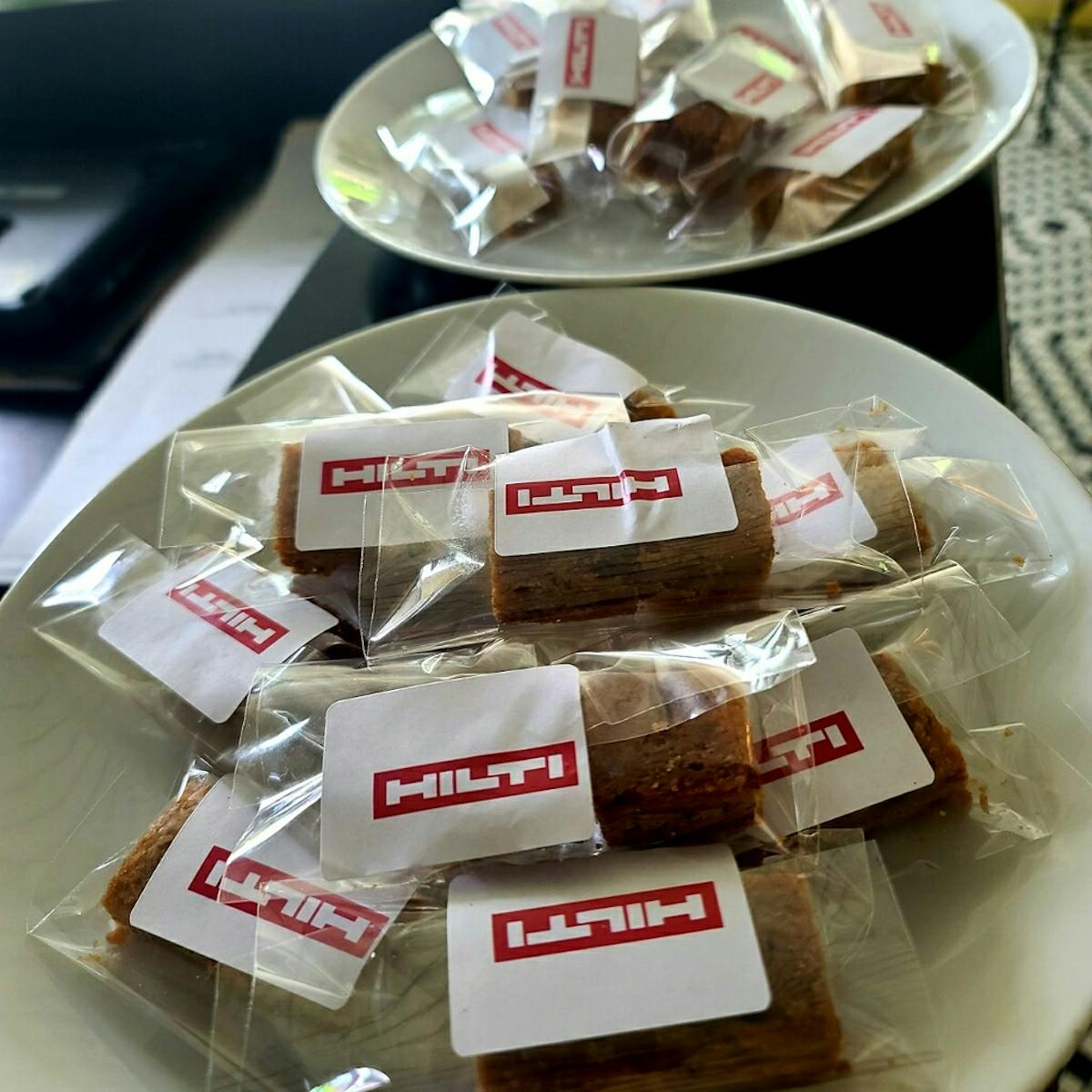 to go blondies personalized for a private corporate event for hilti power tools executive team