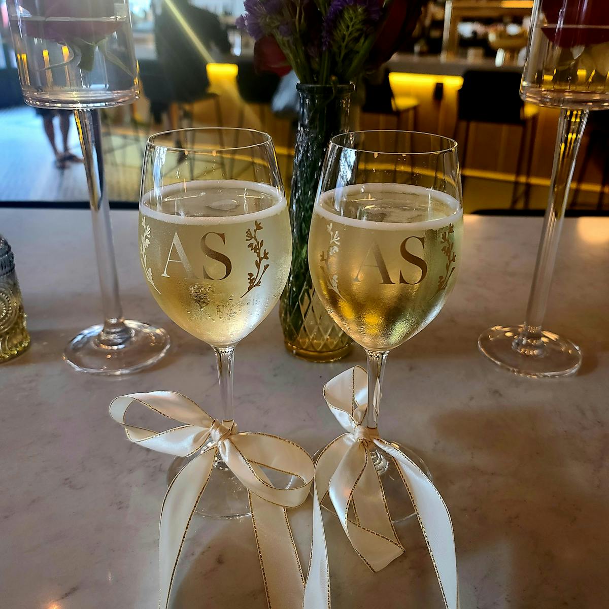 Custom Riedel crystal glasses