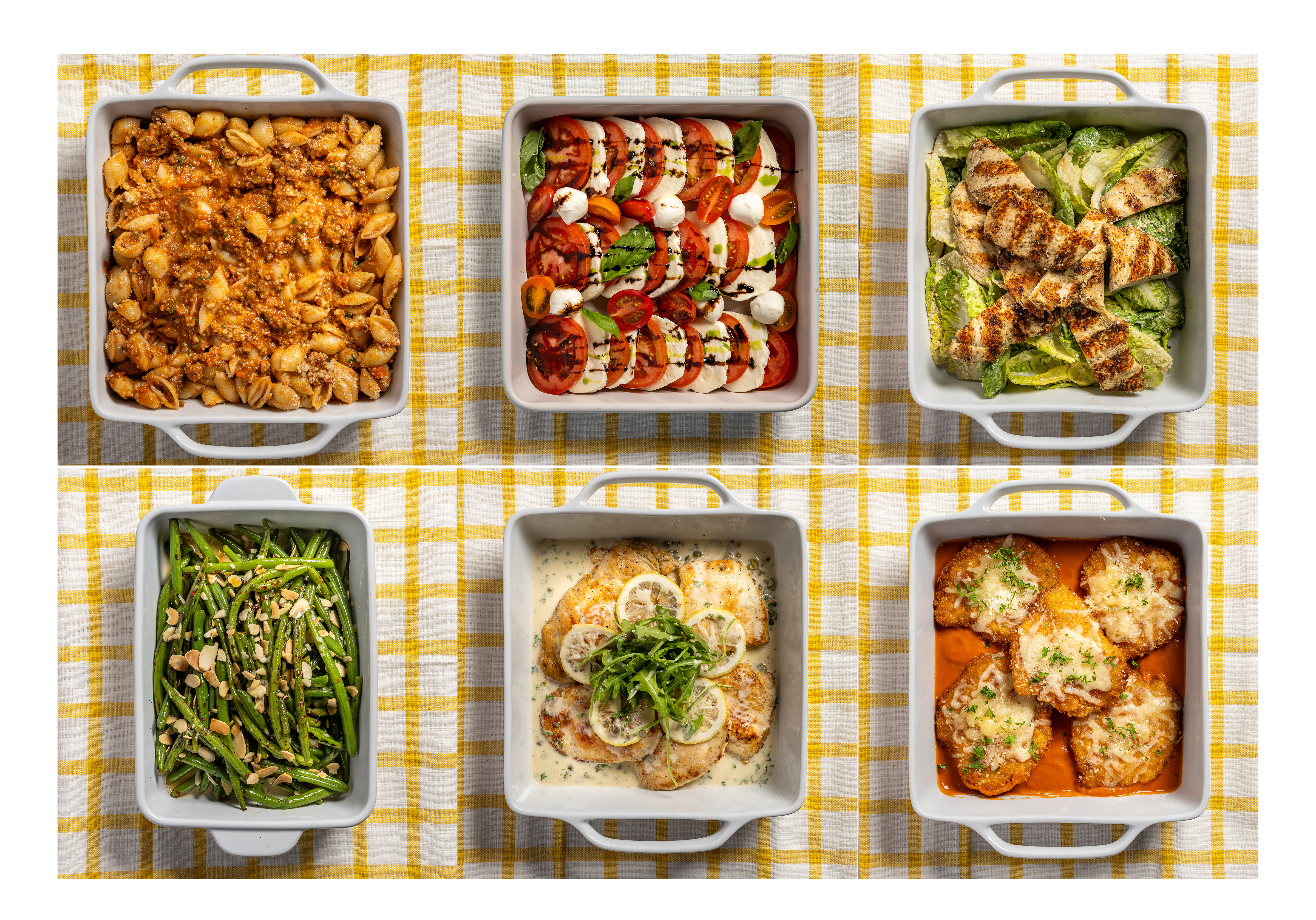a table with different kind of food