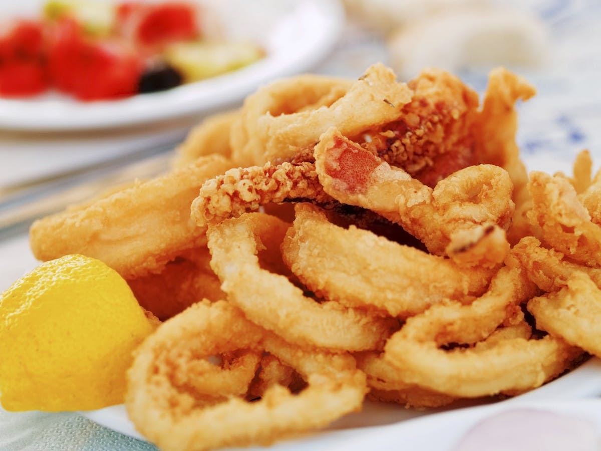 a close up of food on a plate