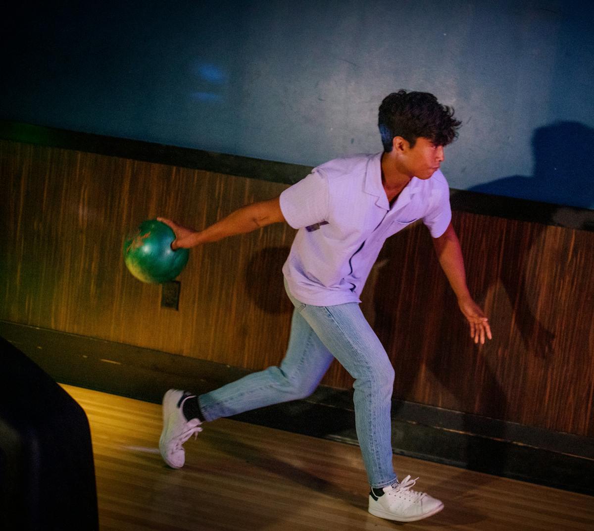 a man bowling