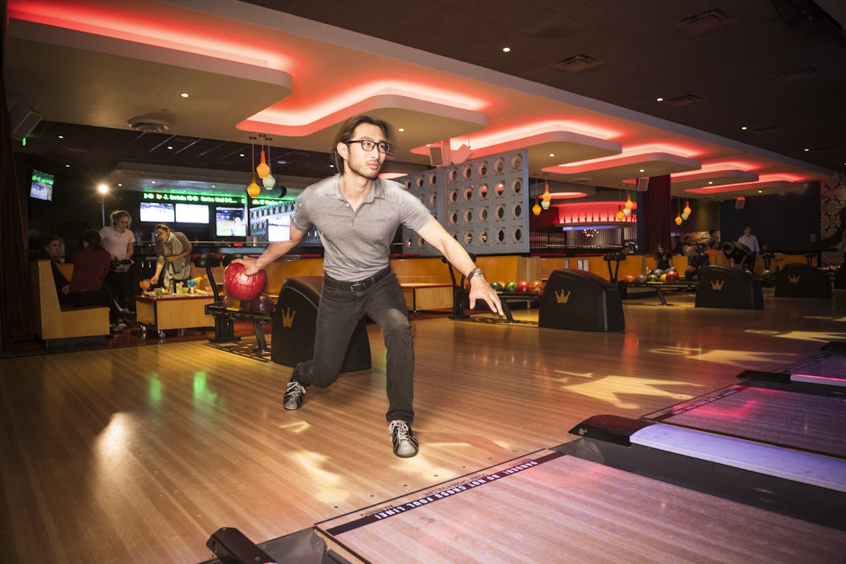 man bowling