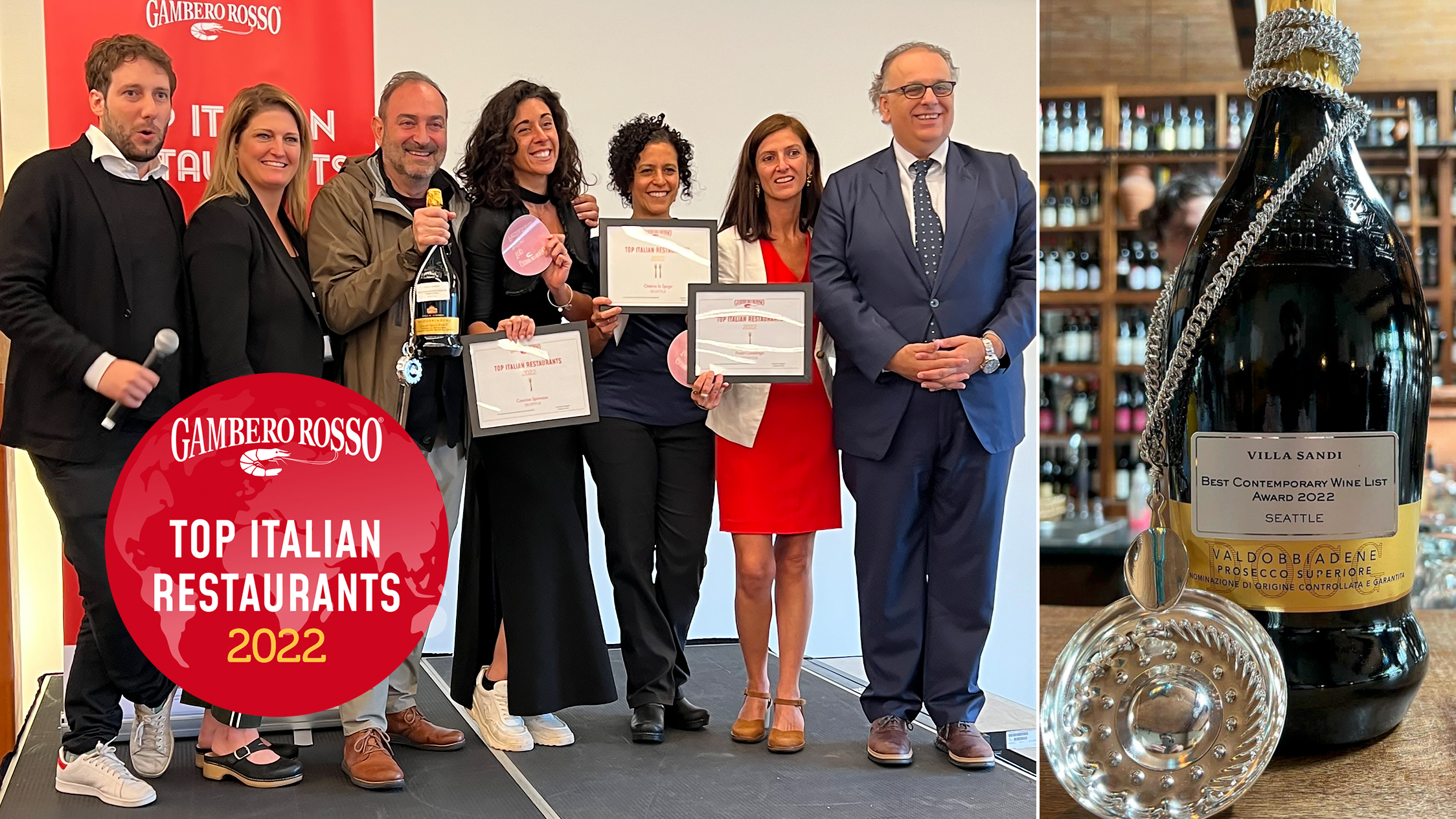 Gambero Rosso Award | la Spiga | Italian Restaurant in Seattle, WA